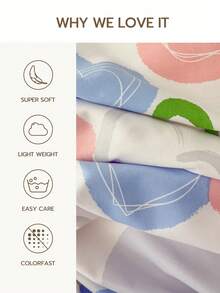 1 件 100% 涤纶心形图案枕套,信封式,不含枕芯 - 彩色 - 查看 3