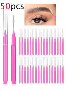 100pcs Micro Eyebrow Brush With Cap Brow Lamination Brush Spoolies For Eyebrow Eyelash Brow Brush Lash Filler Eyebrow Lash Lift And Tint Tools For Brows And Lashes Comb Extensions