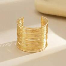 1pc New Fashion Street Style Punk Party Open Bangle, Hollow Wire Multilayer Women Wrist Bracelet