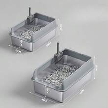 不锈钢猫砂盆 | 前开式设计 | 防溅防追踪 | 超大尺寸，易于清洁