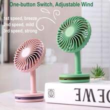 AOYI Desk Fan USB, Small Table Fan Rechargeable, 3-Speed 300mAh, Portable Cooling Tabletop Personal Fan, With 90-Degree Up Down Swinging, Summer Essentials For Office, Home, School, Studying, Working