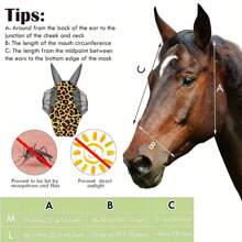 Mosquito-Proof Leopard Print Horse Head Cover, Breathable Horse Face Mask, Equestrian Gear For Horses