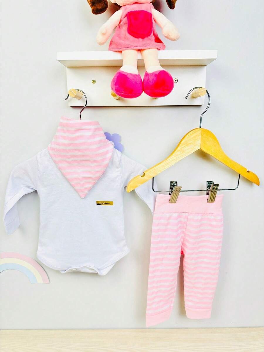 3 Piece Set Emanuelly Bodysuit + Trousers + Bandana (Bib)