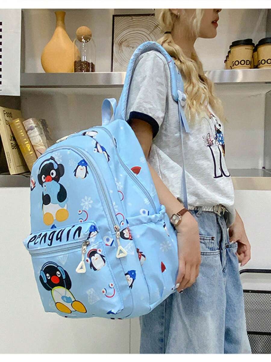 Mochila escolar mochila juvenil resistente ideal para primaria secundaria viajes diseño moderno cómoda amplia capacidad materiales duraderos uso diario - E - Ver 1