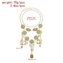 1 pièce Collier long style vintage européen et américain multicouche avec glands, accessoire de mode pour resort balnéaire