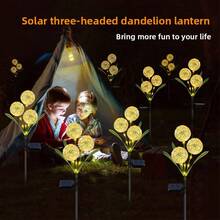 RTONTR 1个/2个太阳能蒲公英灯，LED户外太阳能花园灯，适用于春夏庭院、花园、婚礼、草坪、圣诞节装饰（暖色，彩色） - 彩色 - 查看 4