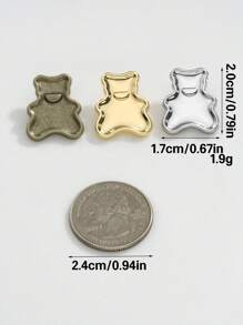 10 Stücke/Pack süße Mini Bär Metallknöpfe, matte Oberfläche, einfaches & modisches Design, geeignet für Mäntel, Pullover, Jacken, Kleider, Taschen, Geschenkboxen, Nähen, DIY Handwerke und Partyzubehör