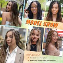 DWNSEN 360° HD Full Double Lace Front Braid Wig -Short Styling Wig Hand Braided, Knotless Cornrow Braids, Lace Frontal, Blended Black Hair, Baby Hair, Natural Looking, Realistic Hairline,Summer Breathable, Comfortable, Durable, For Women - model - 查看 5