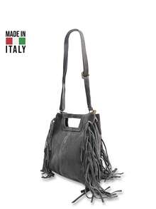 女士单肩包。意大利制造。真皮材质。旅行、商务旅行、度假、工作、通勤，轻奢风格。Y2K。复古、时尚、流行。轻巧。百搭。多种颜色可选。 - D20灰色 - 查看 2