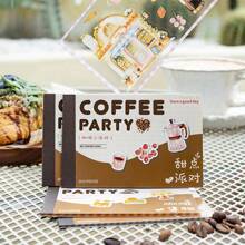 12 Sheets/Book Sticker Book Coffee Party Series Coffee Scenery PET Sticker Book, Scrapbook Supplies, Notebook Accessories, Decorative Notebooks, Photo Frames, Phone Cases, Water Cups, Junk Magazines, Pencil Cases, DIY Personalized Stickers, School Supplies, Back To School
