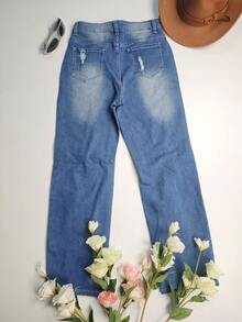 Pantalones vaqueros de mujer estilo vintage lavado de otoño e invierno, jeans ajustados de mujer de otoño, jeans de vuelta al colegio