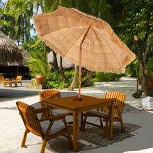 Costway 6.5 FT Thatched Beach Umbrella Tilt Tiki Hawaiian Patio Portable - 如圖 - 查看 3