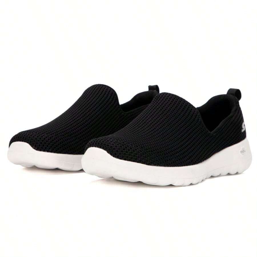 Skechers 女士休闲轻便一脚蹬步行鞋,户外运动日常通勤舒适轻便运动鞋 15637-BKW - 黑色/白色 - 查看 1
