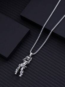 A Retro Gothic Mechanical Club Girl Alloy Pendant Necklace, Suitable For Men And Women To Wear At Gatherings
