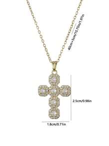 1 pieza Lujoso y exquisito collar de mujer de 10mm con diamantes de imitación brillantes, chapado en oro de 14K y resistente al agua, versátil
