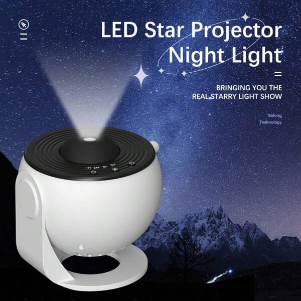 Projetor Galaxy para Quarto, Projetor de Estrelas HD 13 em 1, Projetor de Planetário Giratório 360° com Temporizador para Crianças