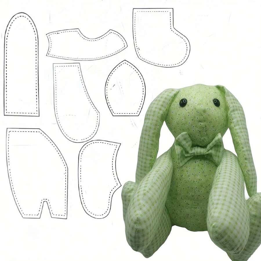 7 件套生动的亚克力兔子剪影绗缝模板 - 非常适合制作独特的 DIY 记忆被子、缝纫项目和家居装饰，附带清晰的说明和免费礼品包装