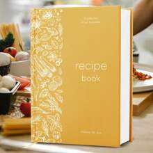 150 Page Recipe Book With Waterproof Wood & Brown PU Cover - Metal Corner Protection For Durability | Aesthetic Blank Cookbook Journal To Organize Recipes | Rustic Cooking Gift For Chefs,School Supplies,Back To School