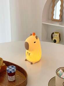 Cute Dolphin Night Light, Children Silicone Glow Lamp, USB Rechargeable Animal Tactile Bedside Sleep Light, Decorative Gift - Yellow - View 10