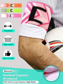 1 pieza-Brazalete de capitán de fútbol, brazalete de capitán de fútbol C, marca de reconciliación, brazalete de entrenamiento de partido de fútbol, brazalete que ayuda a ubicar con precisión la posición del capitán en los deportes de equipo y facilita las actividades! - Multicolor - Ver 2