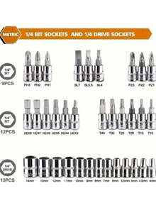46合1终极机械维修工具套装 - 高级棘轮扭矩扳手和螺丝刀套装 - 超紧凑，汽车、自行车和摩托车维修的一体化解决方案