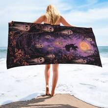 Couverture de plage personnalisée en dauphin, doux et absorbant, séchage rapide, 250 g/m², grande serviette de plage, tapis de yoga, écharpe de protection solaire, convient pour les voyages, le camping, la natation, les pique-niques, 70*140 cm ou 90*180 cm