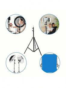 Adjustable 43/63/82 Inch Universal Projector Tripod Stand, Stretchable Aluminum Alloy Frame, 1/4" Metal Swivel Head, Suitable For LCD Projectors, Cameras And Phones