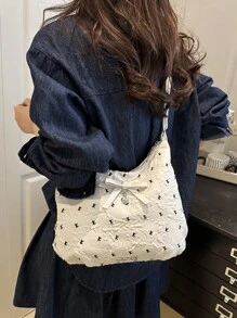 Summer Fresh Holiday Bowknot Crescent Moon Sling Bag, Shoulder & Backpack Multifunctional