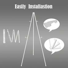2025Hot SaleBasic White Easel Wedding Signs,Adjustable Height Floor Easel Stand Display Posters Tripod Base,Hold Lightweight Arts Indoor Use,Supports 4lbs,1Pack - White - View 4