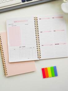 BUBU 1 pieza Planificador de calendario de 52 semanas + Pegatinas de índice. Este cuaderno espiral semanal y diario es un planificador de citas de 52 semanas que mejora la productividad, suministros de oficina, calendario para adultos y organizador personal, útiles escolares
