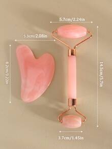Set 3 buc. pentru masaj facial, răzuire, set de instrumente de înfrumusețare - rolă facială, bețișor de masaj, pachet de gel cu gheață, set de instrumente pentru masaj cu ventuze cu meridian roz pentru corp, frumusețe, produse de îngrijire a pielii, spa, îngrijire personală, instrumente de îngrijire a pielii, îngrijire facială, consumabile pentru estetician, masaj, instrument de masaj facial, rolă facială - Roz - Vizualizare 3