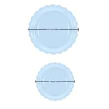 10pcs/20pcs/40pcs/Set,Light Blue Paper Plates 9Inch 7 Inch BabyBlue Scalloped Plates Disposable Dinner Plates For Wedding Shower Birthday Party Dessert Plates