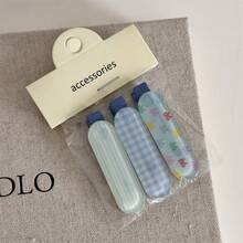 1 套果冻色格子发夹 - 甜美鸭嘴刘海侧夹 - 少女妆发夹头饰、发型、发饰、发饰 - 彩色 - 查看 3