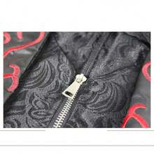 New European And American Vintage Patchwork Black Jacket, Men Gothic Dark Clothing, Bestselling Contrasting Woven Fabric Halloween Black Cape