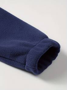 AOMDOTB Plus Size Loose Sherpa Sweatshirt, Casual Outdoor Warm Jacket, Half-Zip Fleece Pullover - Blue - View 5
