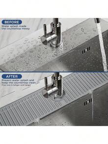 Silicone Faucet Splash Pad Silicone Drainage Pad Faucet Handle Drip Splash Proof Pad Countertop Bathroom Drying Pad Kitchen Bathroom  Restaurant Kitchen Silicone Kitchen Sink Tray With Drainage Spout Kitchen Faucet Sink Splash Guard Silicone Faucet Water Catcher Mat Sink Draining Pad Behind Faucet Rubber Drying Mat For Kitchen & Bathroom