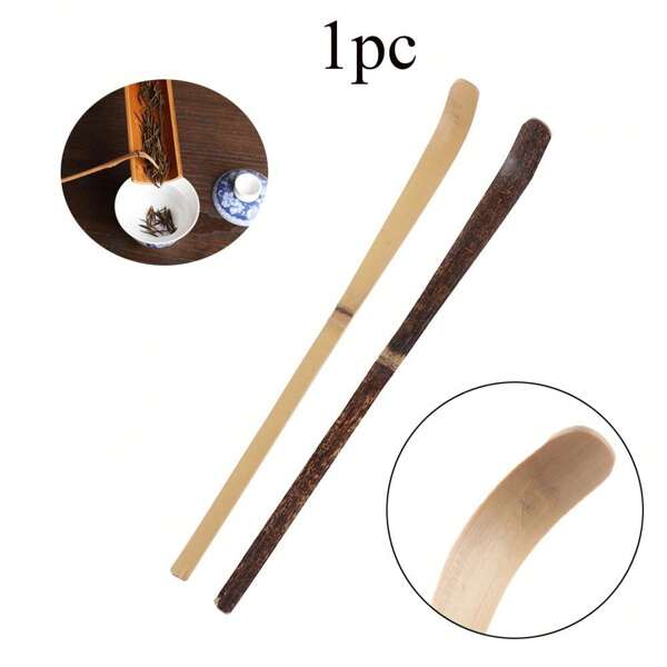 Holz Teeblatt Matcha Stäbe Löffel Teegeschirr schwarze Bambus Küchenwerkzeuge Gewürz-Gadget Kochutensilien