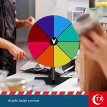 1قطعة عجلة جوائز أكريليك DIY للأحزاب قابلة للمسح مع حامل، لوحة دوارة محمولة للمهرجانات والفعاليات، متعة تفاعلية لأمسيات ألعاب العائلة والفصول الدراسية، أداة تعليمية عجلة دوارة للطاولة ، عجلة السحب للحظ، المهرجانات والمعرض التجاري
