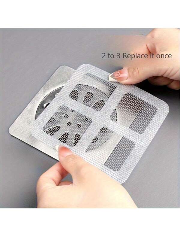 Invisible Drain Cover Stickers | Kitchen & Bathroom Sink Hair Catcher, Anti-Clog Mesh Filter - Strong Adhesive Insect-Proof Seal For Floor Drains (Clear, 3-Layer Clog Protection)