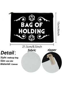 Dice Bag - Bag Of Holding Gifts - D And D Dice Pouch,Back To School,Goth Makeup Bag - Thick Thighs Spooky Vibes Makeup Bag - Gothic Clutch Bag - Grab Bag - Black Goth Makeup Brush Bag - Goth Zip Up Makeup Bag,Satan Is My Sugar Daddy - Goth Makeup Cosmetic Accessory Pouch - Black Gothic Makeup Bag,Everything Is Just Dandy - Keep Calm Makeup Cosmetic Accessory Pouch,Travel Essentials For Vacation Summer Holiday Back To School School Stuff Bag For School Wash Bag Travel - Multicolor - View 2