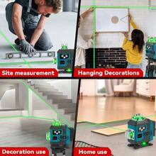 ONEVAN 16 Lines 4D Laser Levels 360 Horizontal Vertical Green Line Laser Level Self-Leveling Measure Leveling Tool - UK Plug(220-240V) - View 7