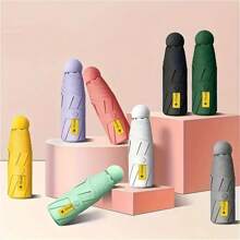 Paraguas compacto y ultraligero portátil con protección UV, paraguas mini plegable en 5 secciones