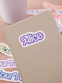 Ed Holographic Name Stickers,Personalized Name Tag Stickers,Customizable Name Stickers,Birthday Gifts,Glossy Name Stickers,Notebooks,Computers,Room Decorations,Waterproof,Anniversary,Teachers' Day,School,Boys,Girls,Mothers,Home,Moving,Unique Gifts