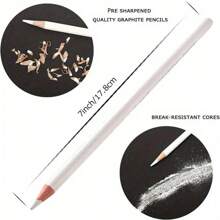 3 Stück/Set Soft/Medium/Hard 3-teiliger Highlight Kohlstift Skizze Weiße Kreide Kohlestift Kohlestift Weißer Kohlestift Set Schulbedarf, Schulanfang