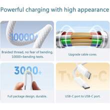 Compatible With IPhone17/16/15 USB C Fast Charger Cable,USB-C To Type C Charging Data Cable (3.3/6.6/10 Feet Long Nylon Braided Cord) For Indoor/Outdoor/Travel And Car Use,60W~18W Fast Charging,Compatible With IPhone17/16/15/Pro/Pro Max/IPad,Compatible With Samsung,Compatible With Xiaomi/~Android Mobile Phone Chargers Cord