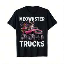 Soft Funny Monster Truck Cat For Girls Women Monster Truck Party T-Shirt - màu đen - Xem 1