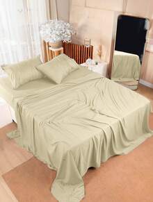 Premium Percal Flex Fitted Sheet - LC - Palha - 查看 2