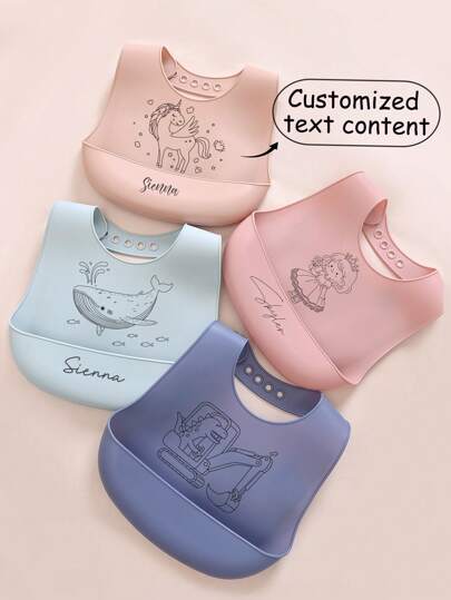 2pcs Adjustable, Stain-Resistant, Leakproof Silicone Baby Bibs, Soft Reusable Personalized Gifts For Boys And Girls, All Season,Baby,Urban Gala