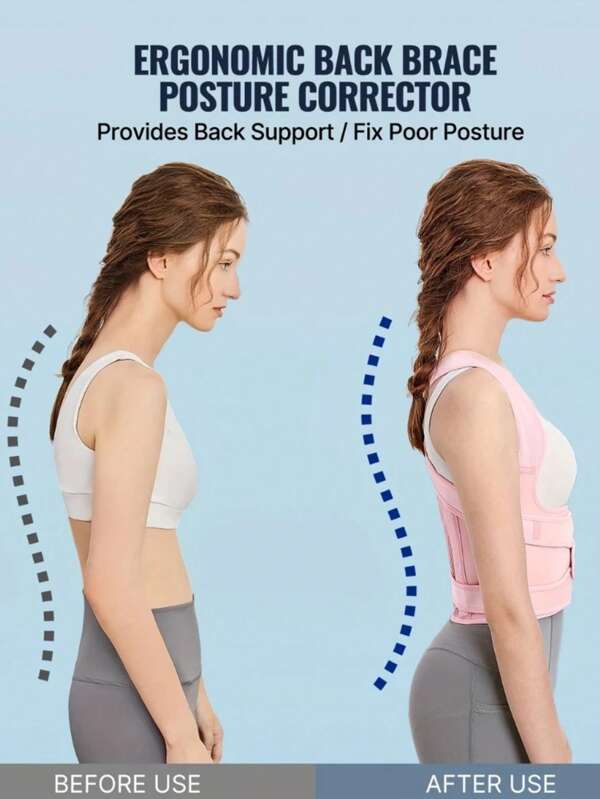 1pc Unisex Posture Corrector Back Brace Support Belt, For Outdoor Sports, Sitting Office, Formal Events, Helps Improve Posture And Body Shape