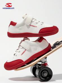 HOBIBEAR 1 双儿童运动鞋，男孩和女孩的赤足鞋，舒适的步行鞋，简约时尚，适合所有季节户外穿着（建议订购大一码） - 紅色 - 查看 4